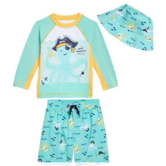 Tommy Bahama Swimwear 3 piece Set Octopus Size 4T NWT - Picture 1 of 8